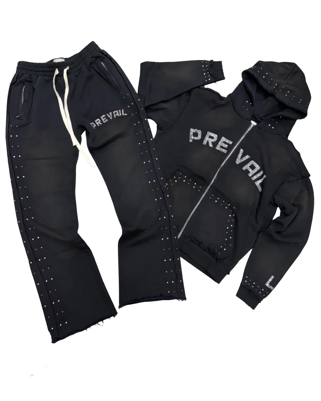Legends Prevail Rhinestone Sweatsuit - Black
