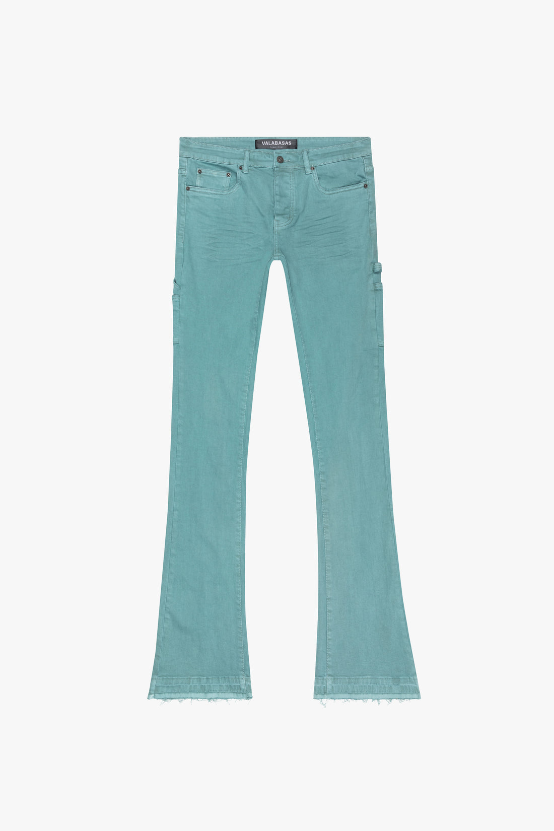 "MR. EXTENDO" LIGHT BLUE WASH STACKED FLARE JEAN