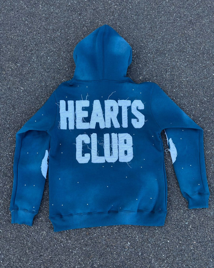 Lonely Hearts Club Diamond Hoodie - Stone Wash Navy Blue