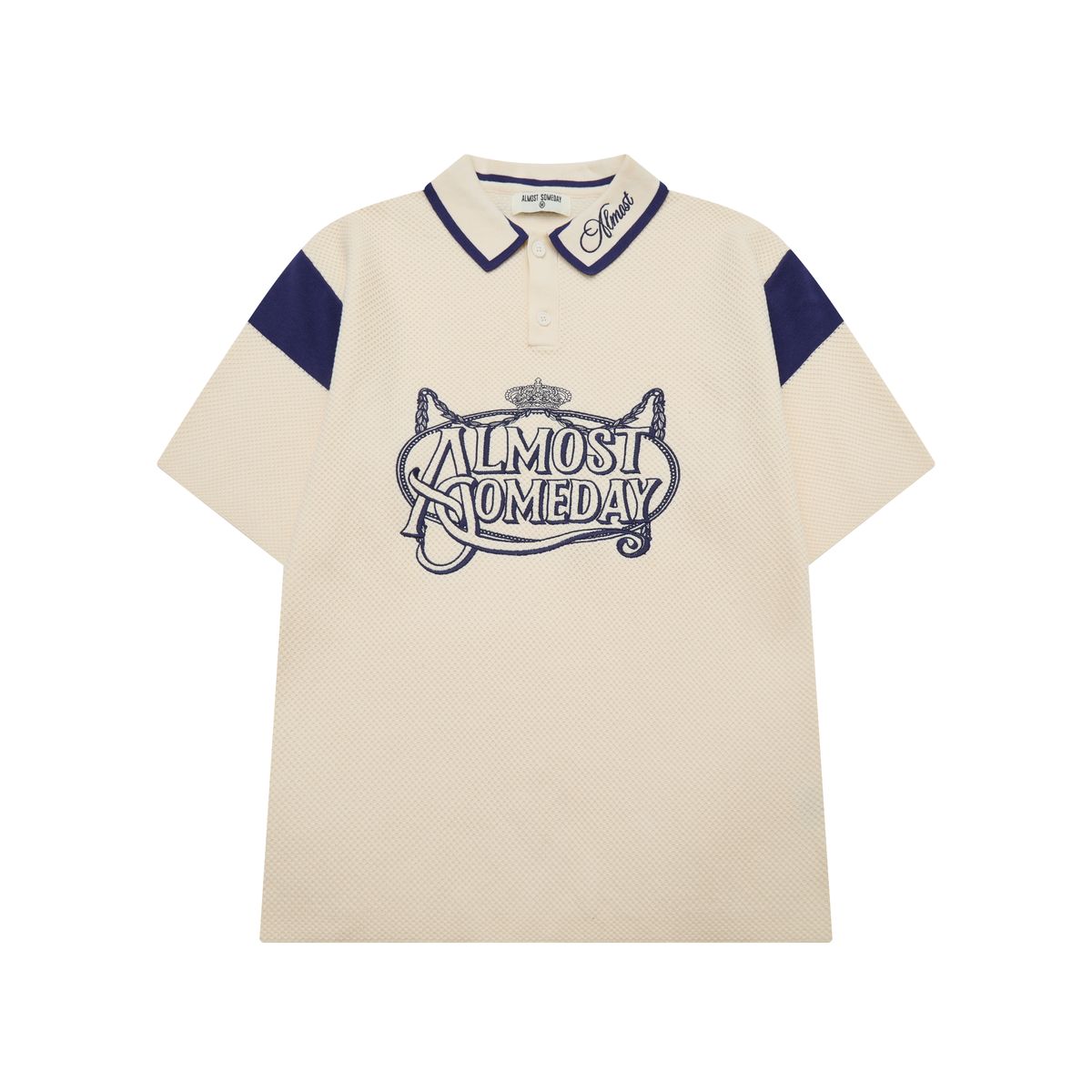 Clubhouse Knit Polo - Cream / Navy