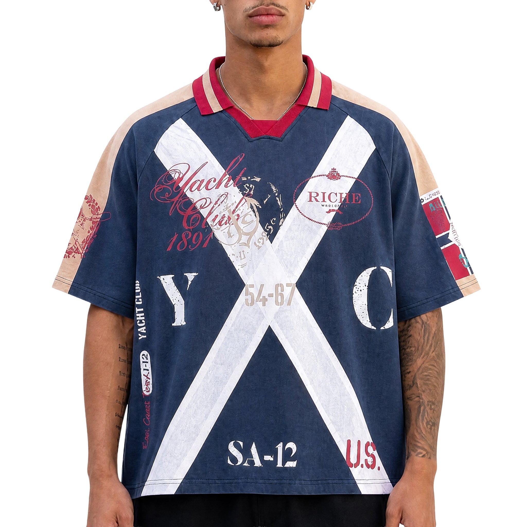 Yacht Club Jersey Polo - Navy Blue