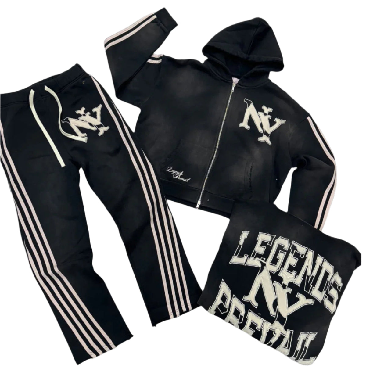 Stripe Sweatsuit - Black