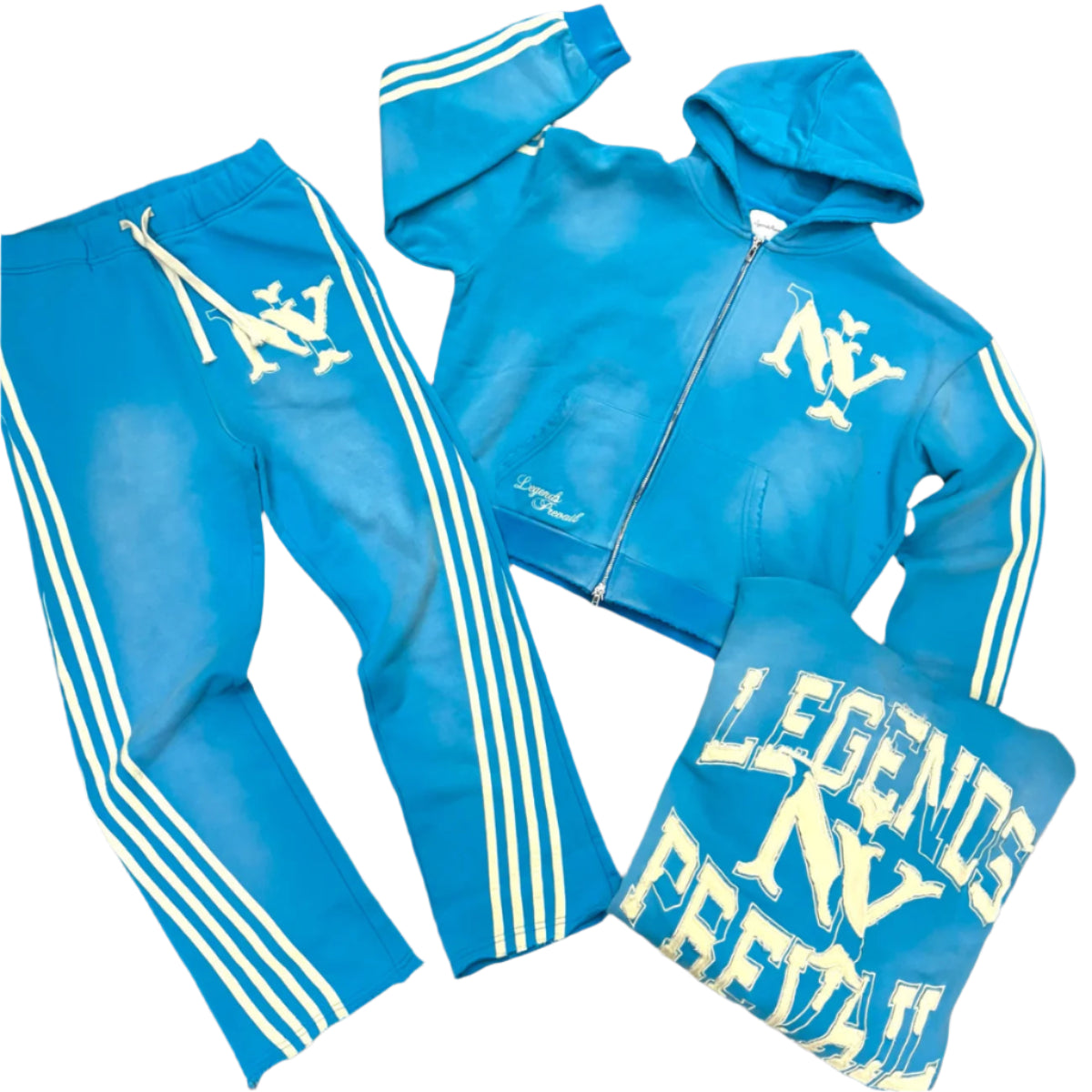 Stripe Sweatsuit - Powder Blue