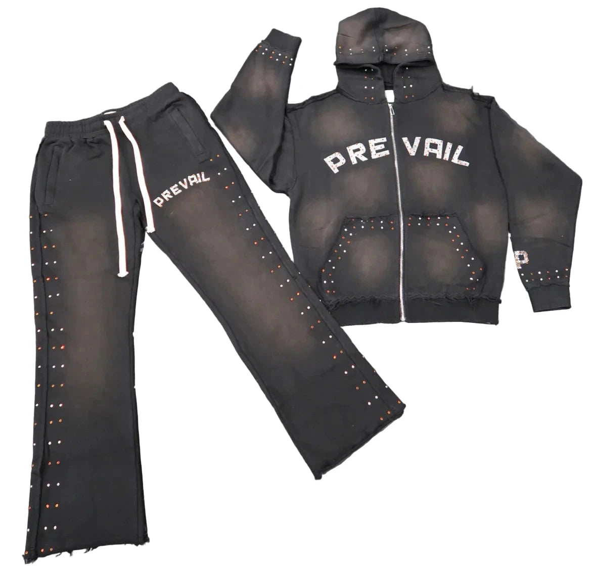 Legends Prevail Rhinestone Sweatsuit - Black