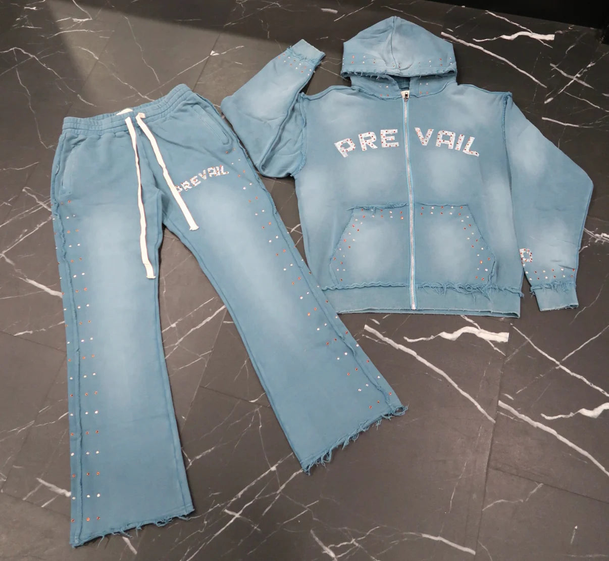 Legends Prevail Rhinestone Sweatsuit - Navy Blue
