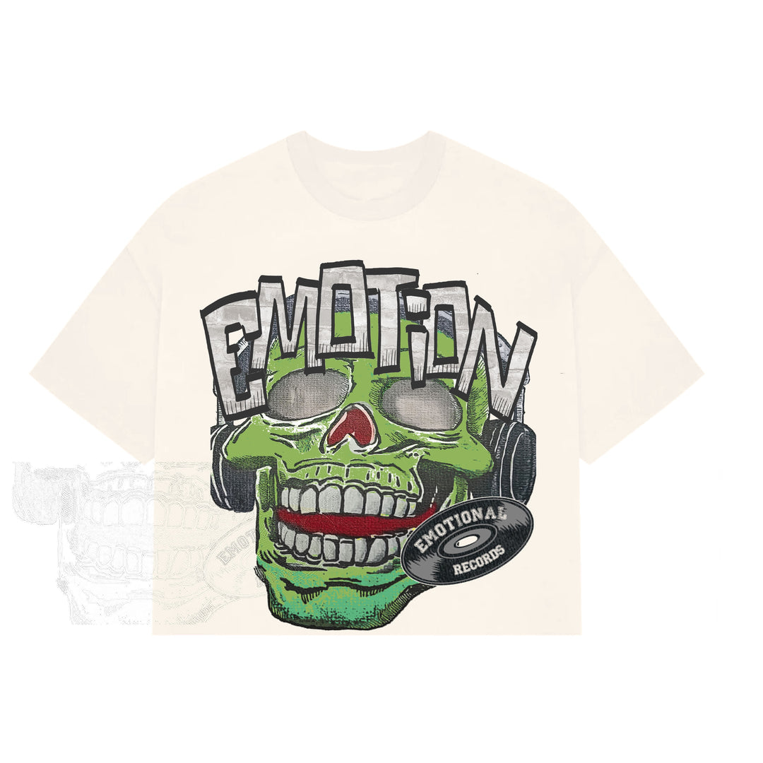 Monster Cropped T - Shirt - Cream / Green