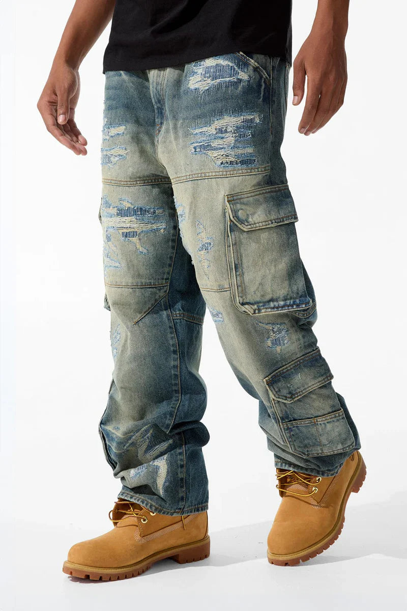 Brian - Blue Cargo Denim (Desert Storm)