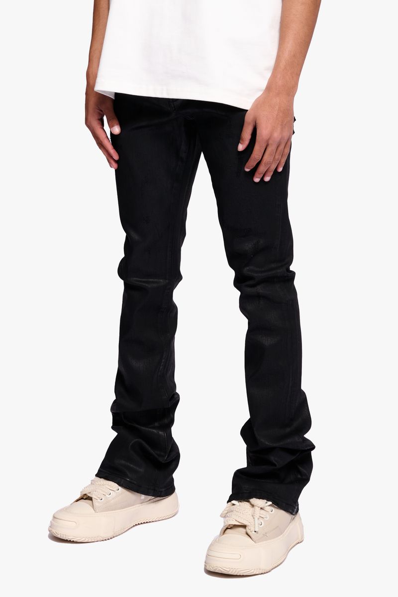 Nitrous Stacked Jeans - Black Waxed
