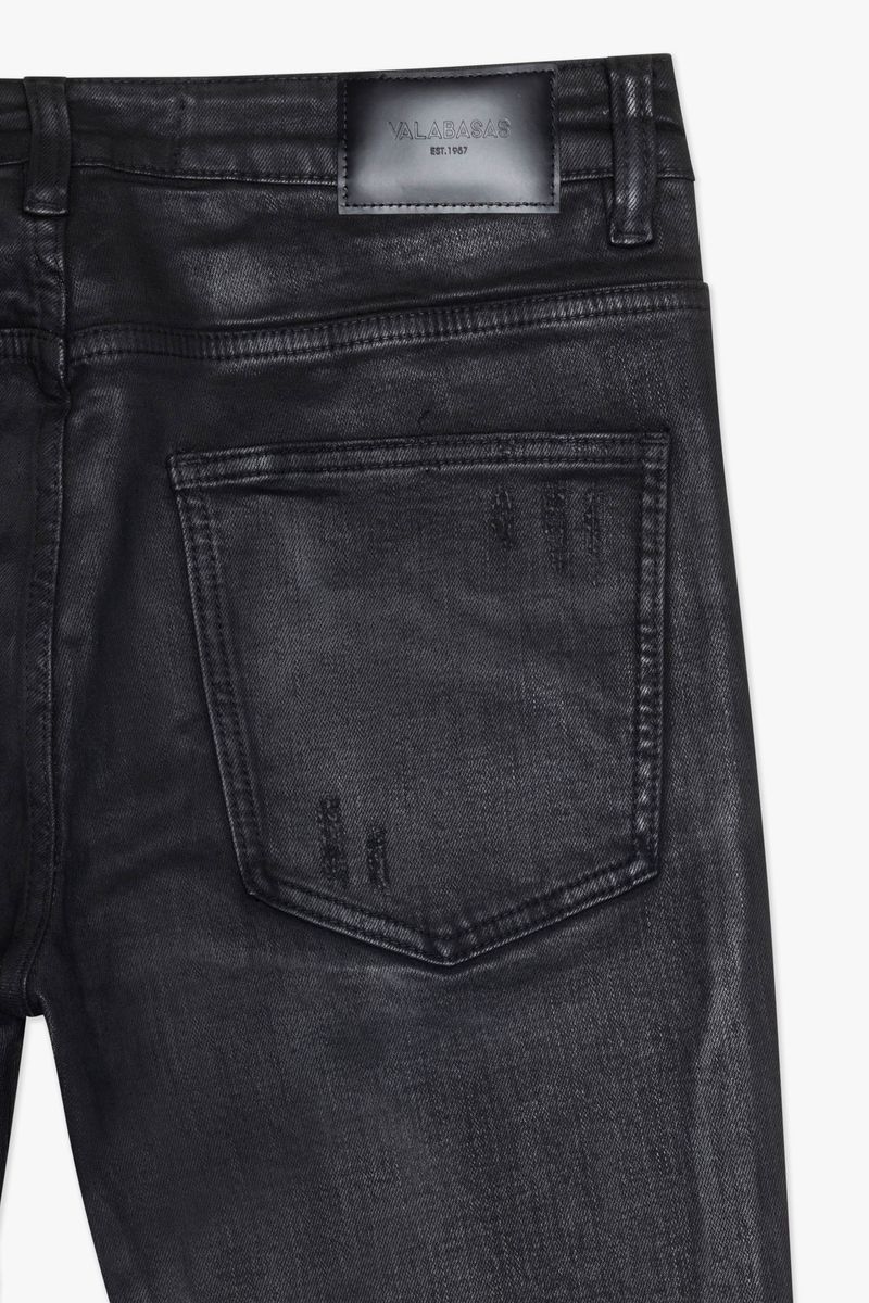 Nitrous Stacked Jeans - Black Waxed