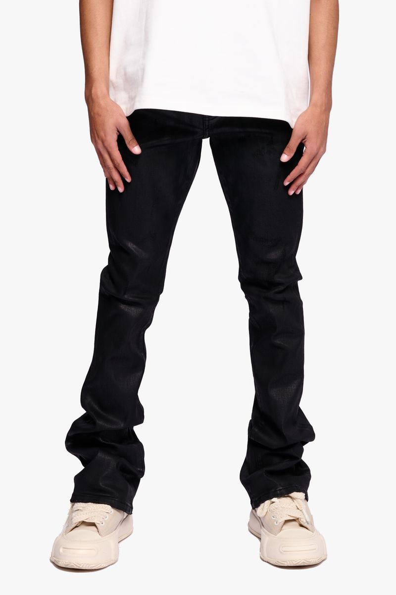Nitrous Stacked Jeans - Black Waxed