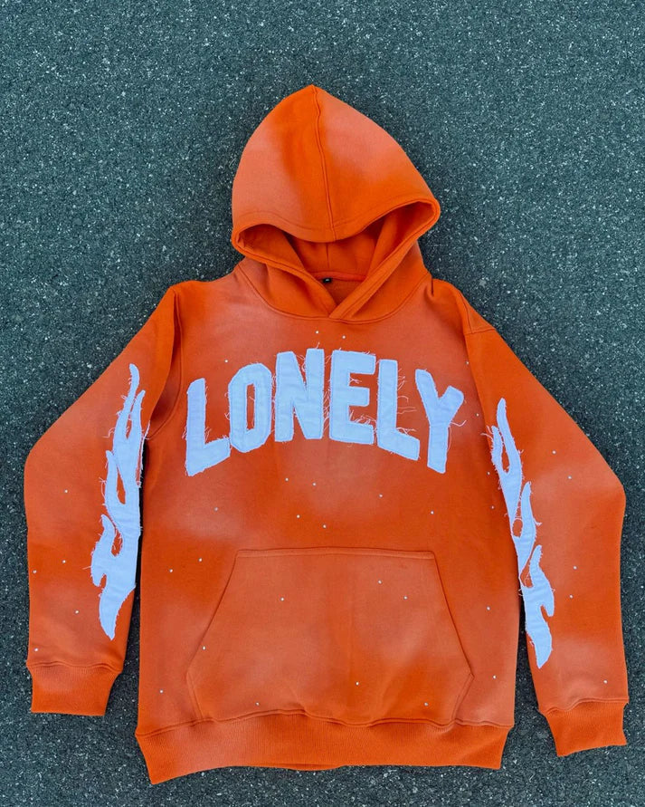 Lonely Hearts Club Diamond Hoodie - Stone Wash Orange