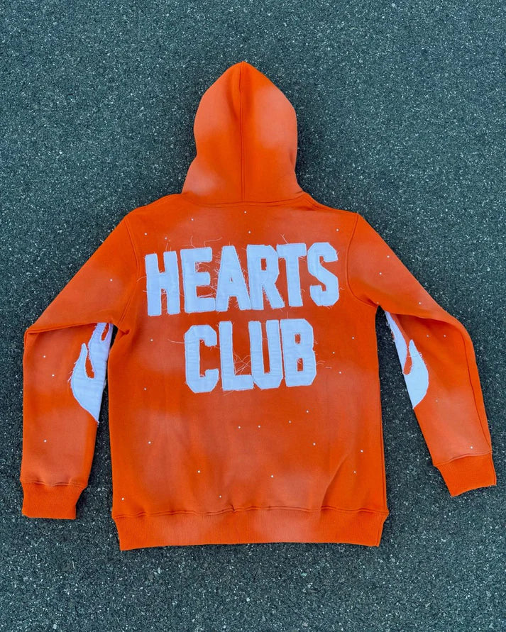 Lonely Hearts Club Diamond Hoodie - Stone Wash Orange