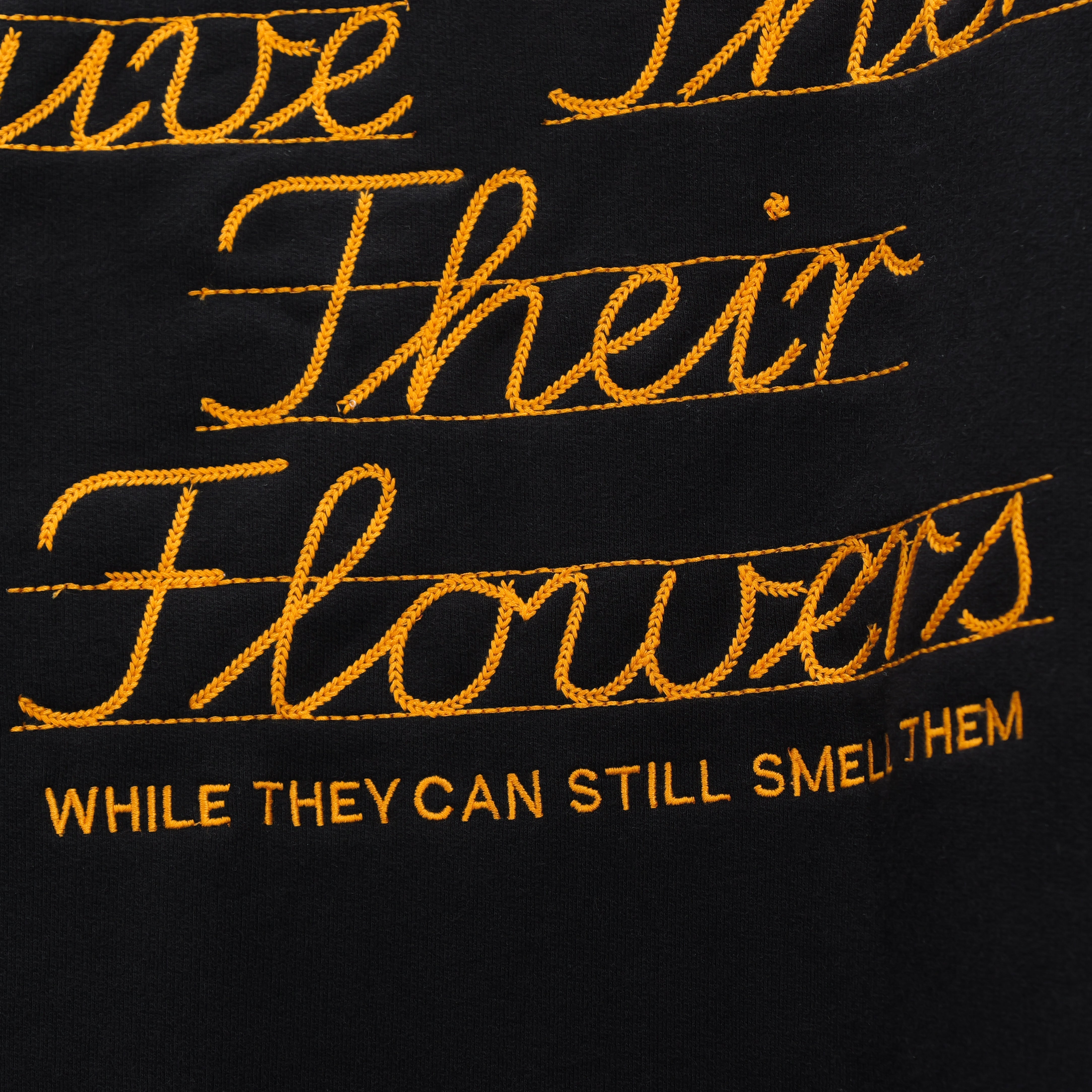 Give Them Their Flowers Raw Edge Crew Neck Sweater - Black