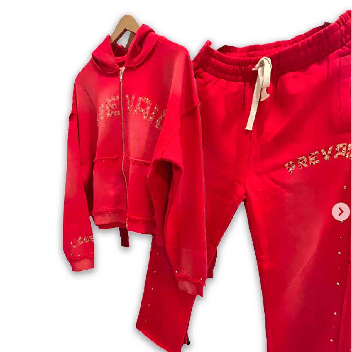 Rhinestone Sweatsuit - Red