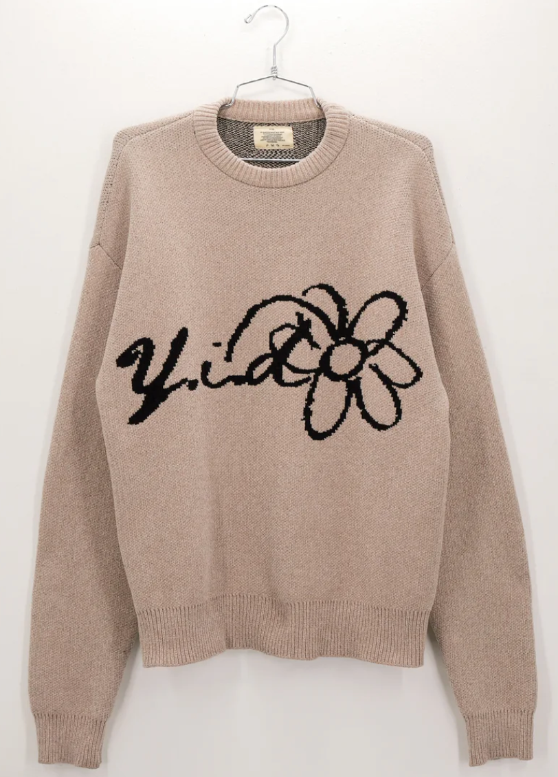 Petals Knit  Crewneck Sweater - Sand