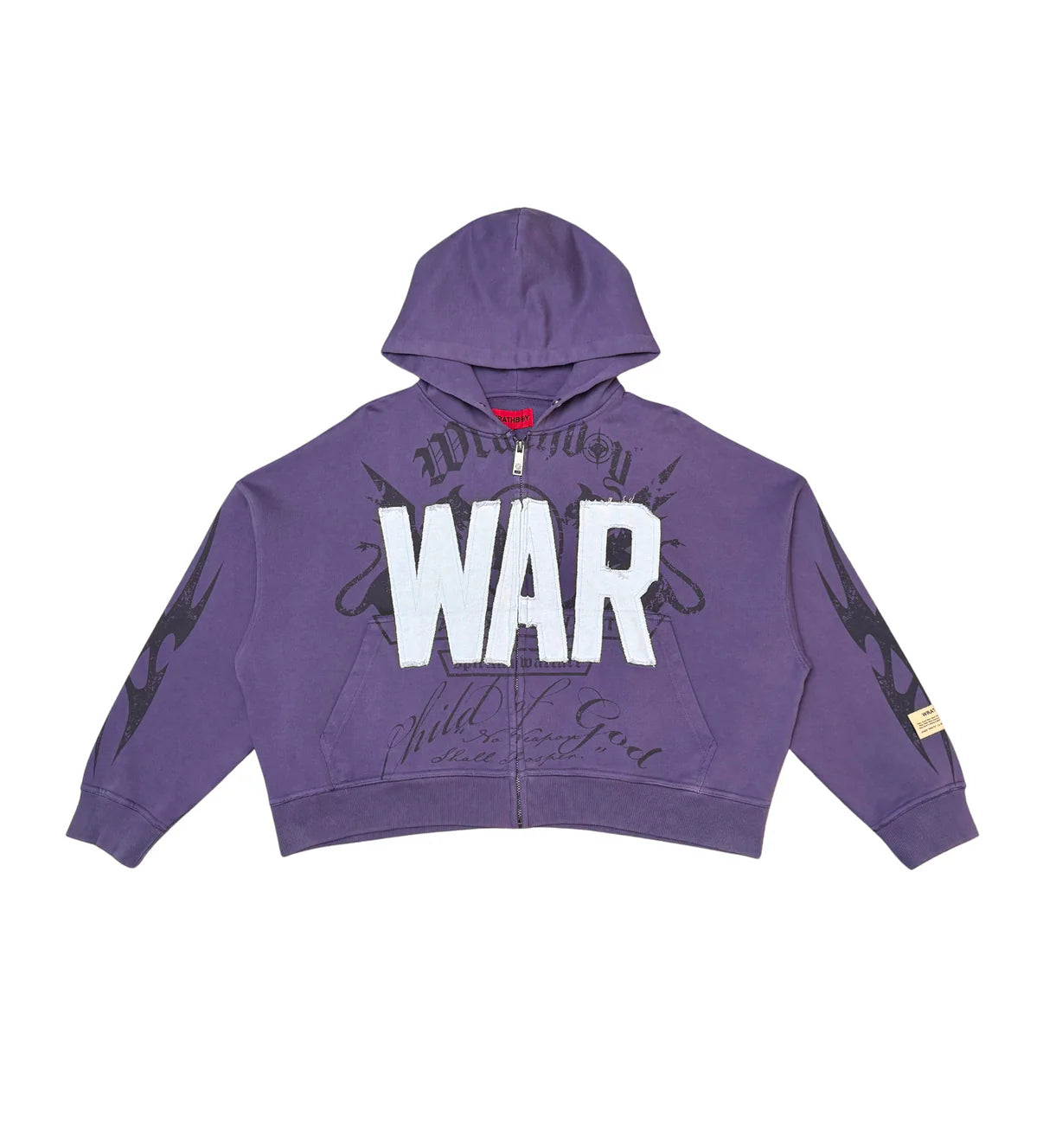 War Zip Up Hoodie - Purple