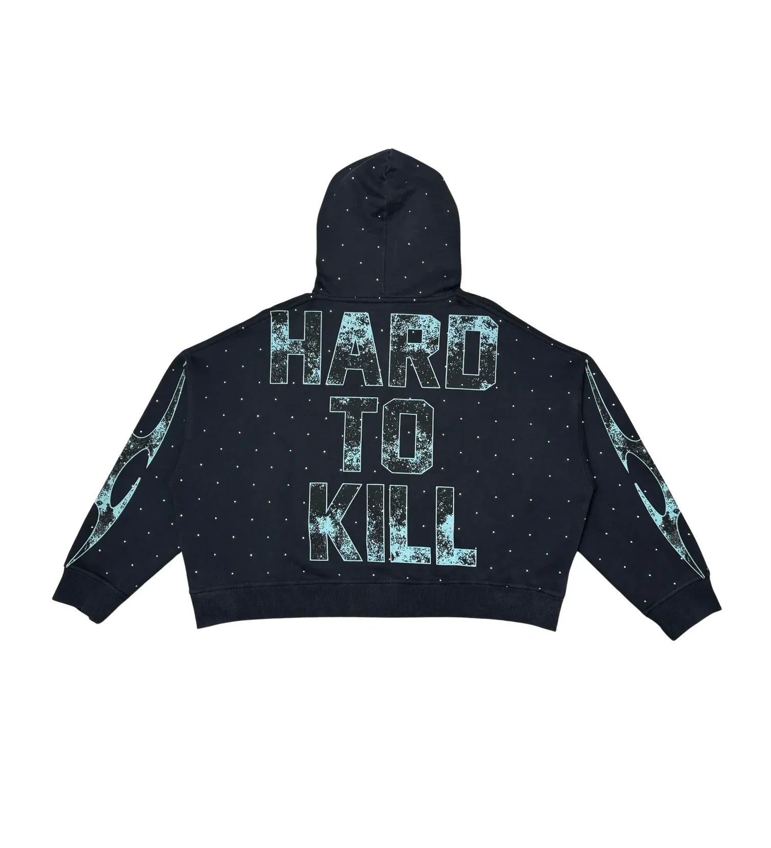 Rhinestone Wrath Hoodie - Black