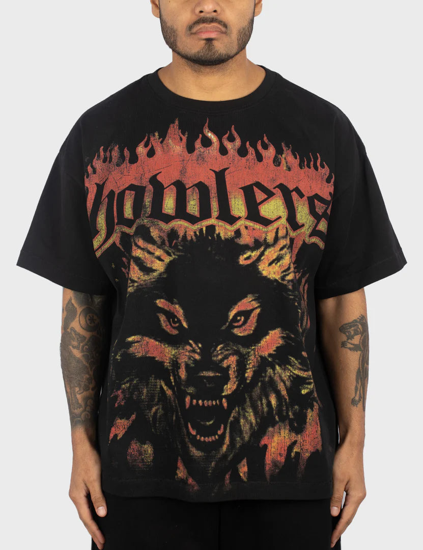 Wolf Flame T - Shirt - Black