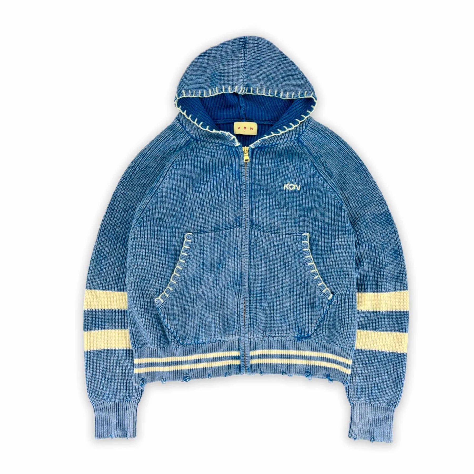 Stereo Dose Zip Up Hoodie - Washed Blue