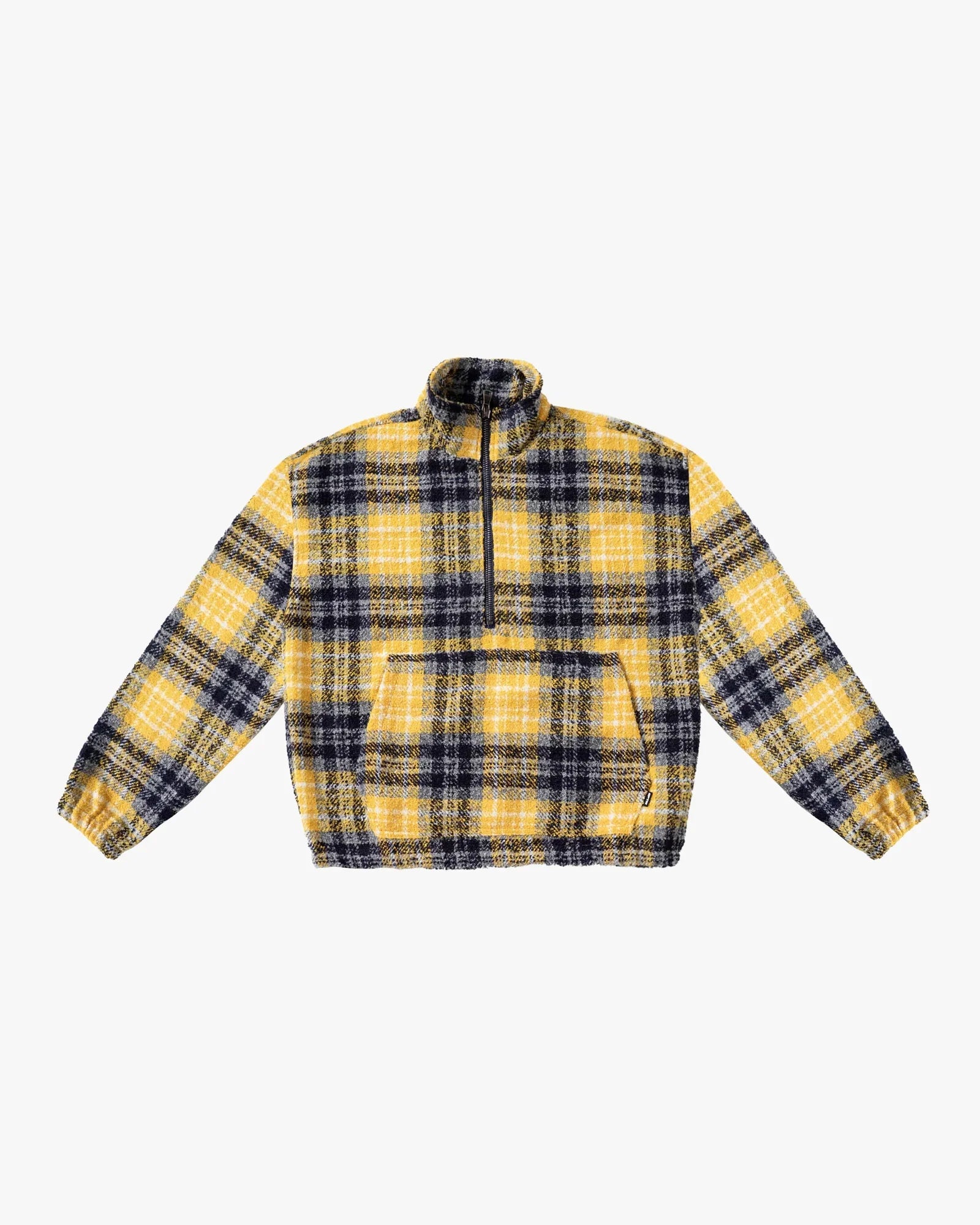 Flannel Half Zip Pullover - Yellow