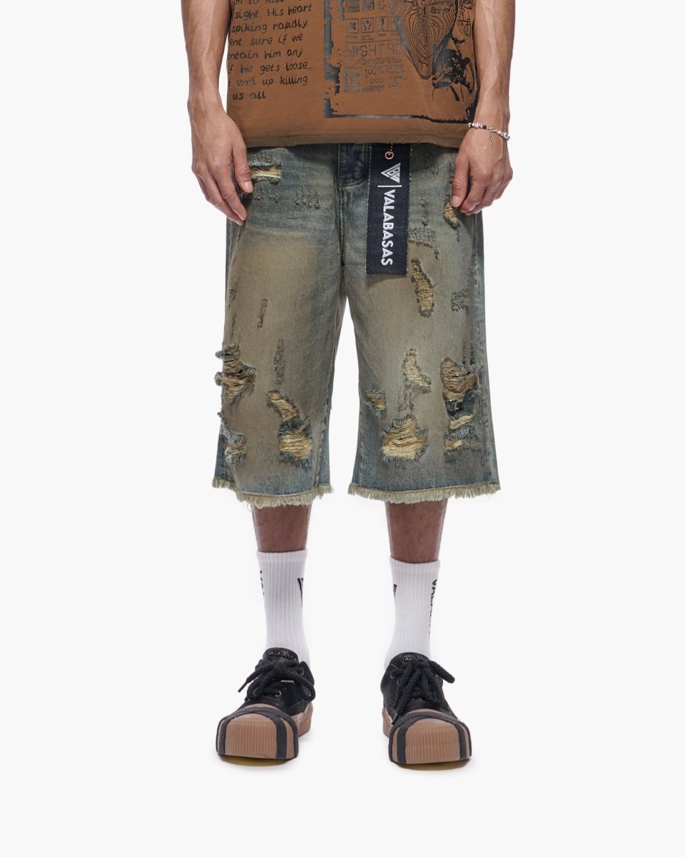 Snapped Shorts - Dirty Vintage Blue