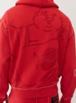 Cinched Big T Zip Up Hoodie - Red