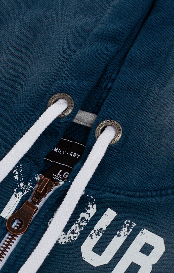 Blue Dreams Jacket Zip Hoodie - Poseidon Blue